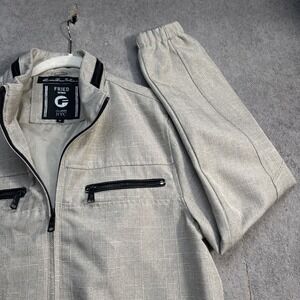 Fried Denim Beige Zip Jacket Women's Small Utility Moto Style